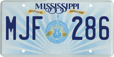 MS license plate MJF286