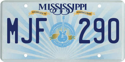 MS license plate MJF290
