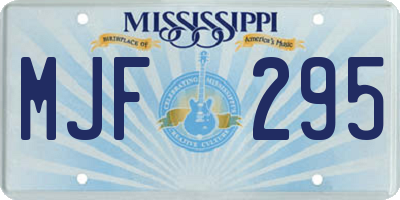 MS license plate MJF295
