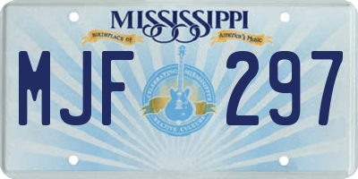MS license plate MJF297