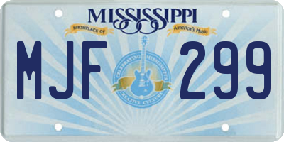 MS license plate MJF299