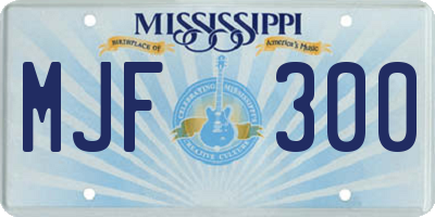 MS license plate MJF300
