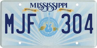 MS license plate MJF304