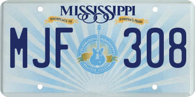 MS license plate MJF308