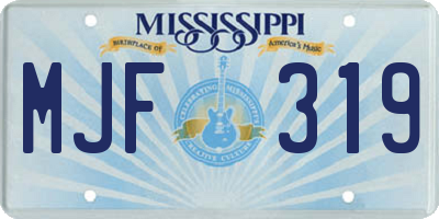 MS license plate MJF319