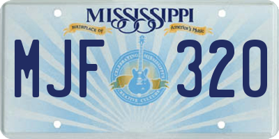 MS license plate MJF320