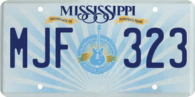 MS license plate MJF323