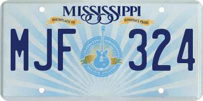 MS license plate MJF324
