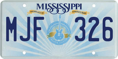 MS license plate MJF326
