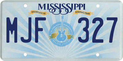 MS license plate MJF327