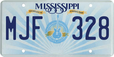 MS license plate MJF328