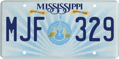 MS license plate MJF329