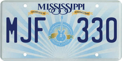 MS license plate MJF330