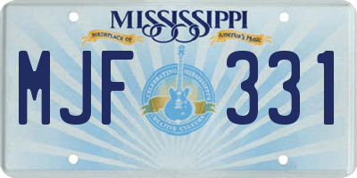 MS license plate MJF331