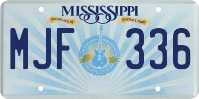 MS license plate MJF336
