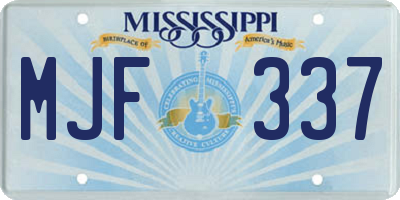 MS license plate MJF337