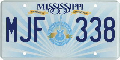 MS license plate MJF338