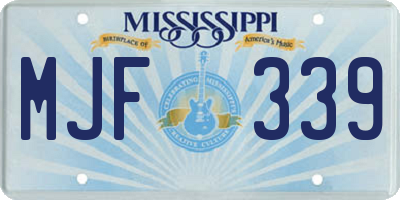 MS license plate MJF339