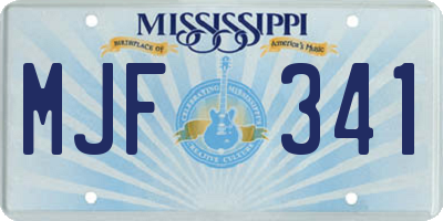 MS license plate MJF341