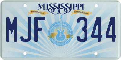 MS license plate MJF344