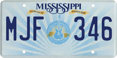 MS license plate MJF346