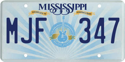 MS license plate MJF347