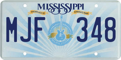 MS license plate MJF348