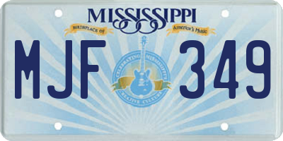 MS license plate MJF349