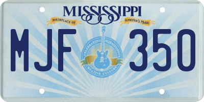 MS license plate MJF350