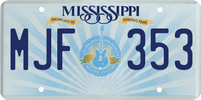 MS license plate MJF353