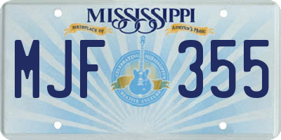 MS license plate MJF355