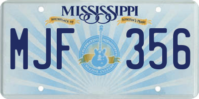 MS license plate MJF356