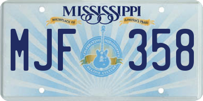 MS license plate MJF358