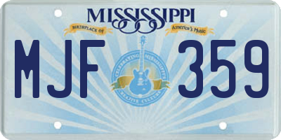 MS license plate MJF359