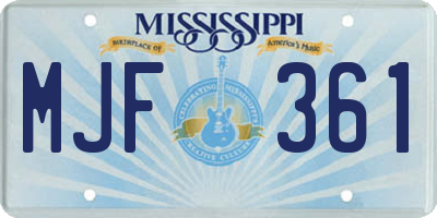 MS license plate MJF361