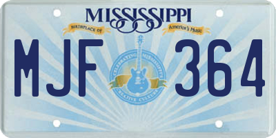 MS license plate MJF364