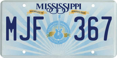 MS license plate MJF367