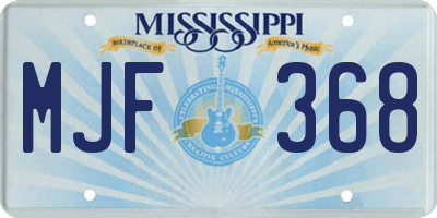 MS license plate MJF368