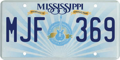 MS license plate MJF369