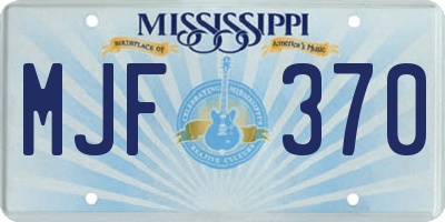 MS license plate MJF370