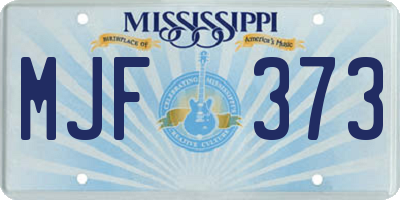 MS license plate MJF373