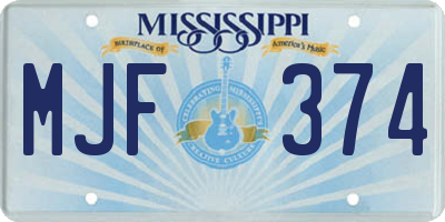 MS license plate MJF374