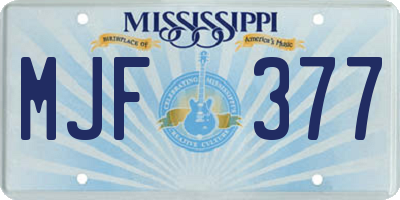 MS license plate MJF377