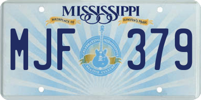 MS license plate MJF379