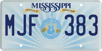 MS license plate MJF383