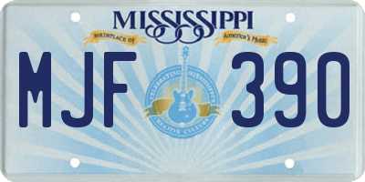MS license plate MJF390