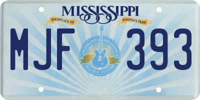 MS license plate MJF393