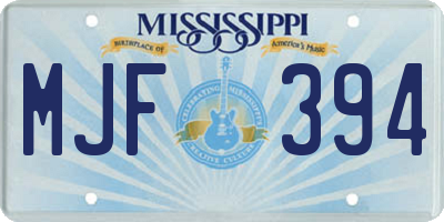 MS license plate MJF394