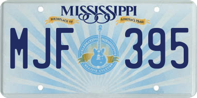 MS license plate MJF395