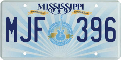 MS license plate MJF396